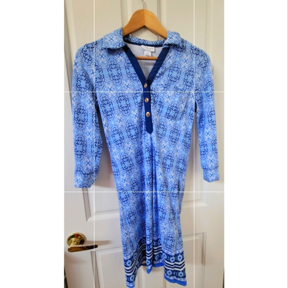 Cabana Life Blue Tribal Print Dress